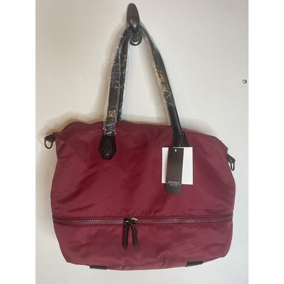 Mondani Handbags - Mondani New York Maroon Lined Tote Bag Yoga Bag New with Tags MSR $125